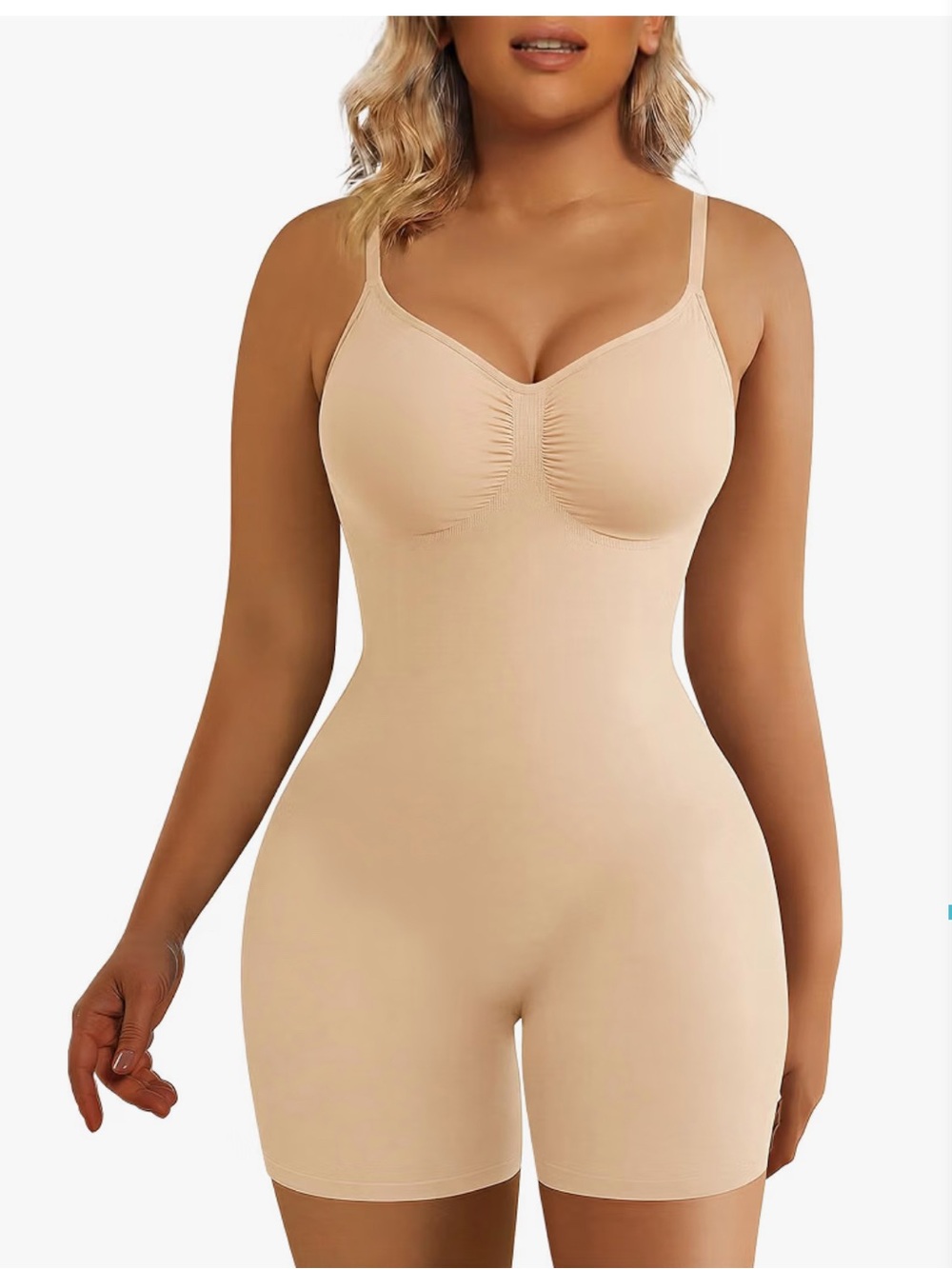 SHAPERX Shapewear Seamless Beige Shaping Bodysuit
